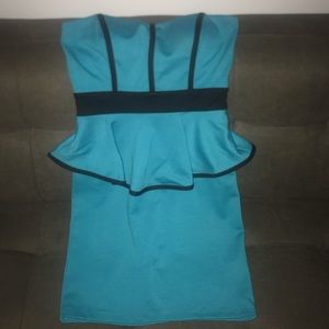 Short blue and black dress